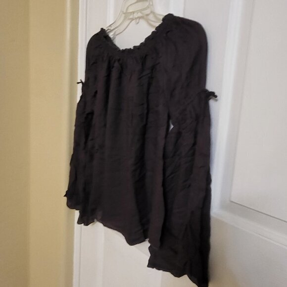 Chaser off-the-shoulder Long Sleeves with ties Black/Dark Grey SIZE: MEDIUM NWT - Picture 2 of 11